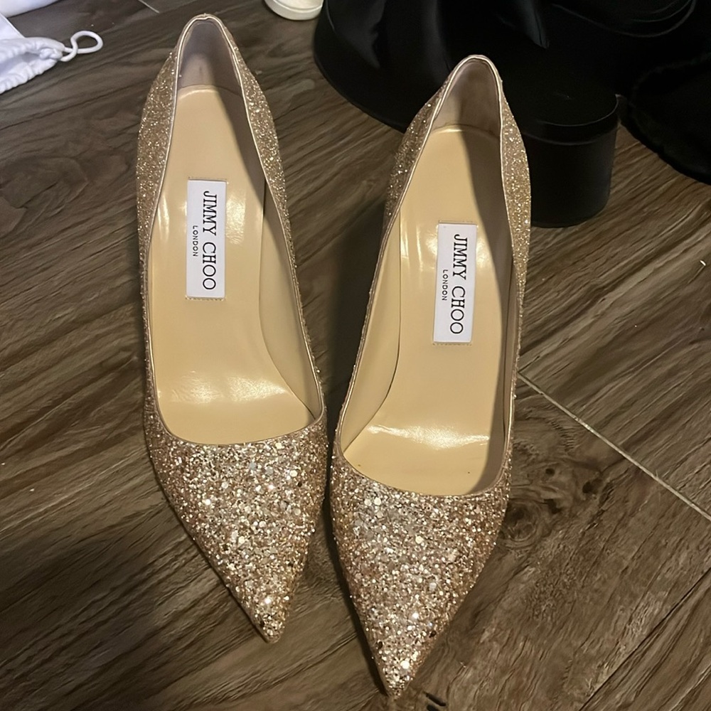 Jimmy Choo glitter heel